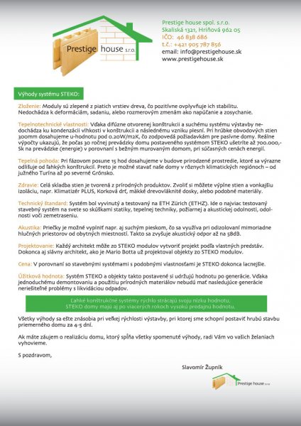 Výhody systému STEKO